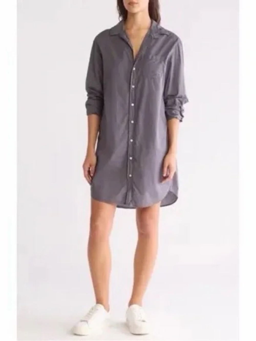 Frank & Eileen Mary Gray Famous Denim Classic Button Down Mini Shirtdress